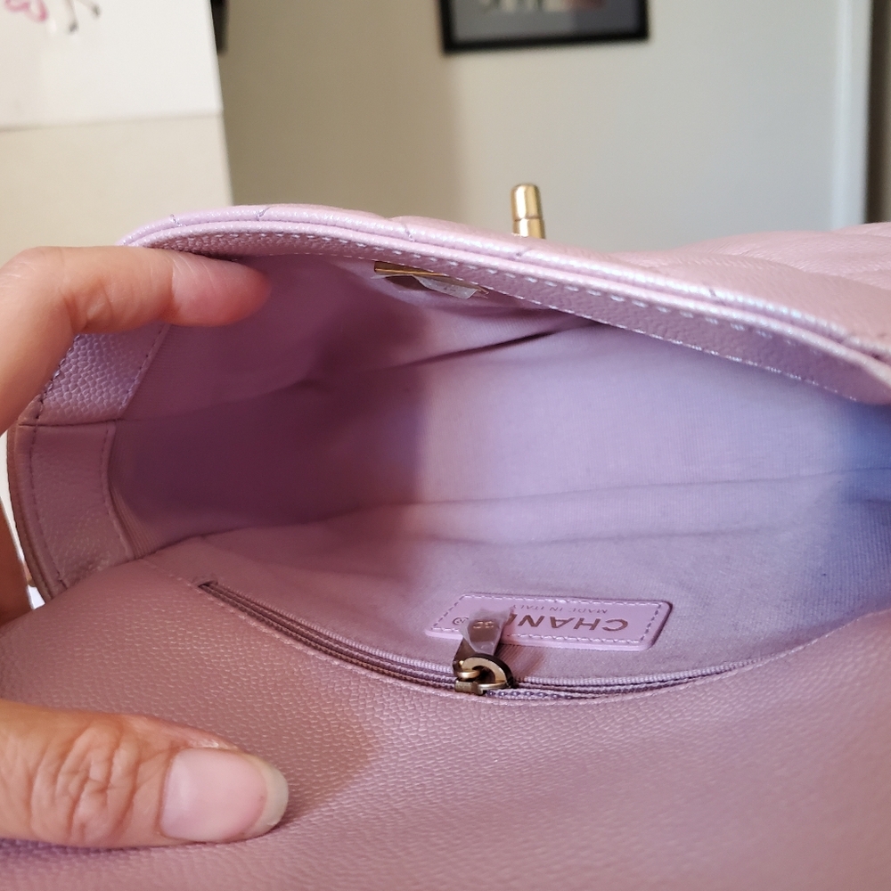 Chanel my perfect mini flap bag iridescent pink caviar aged gold hw - Picture 12 of 12